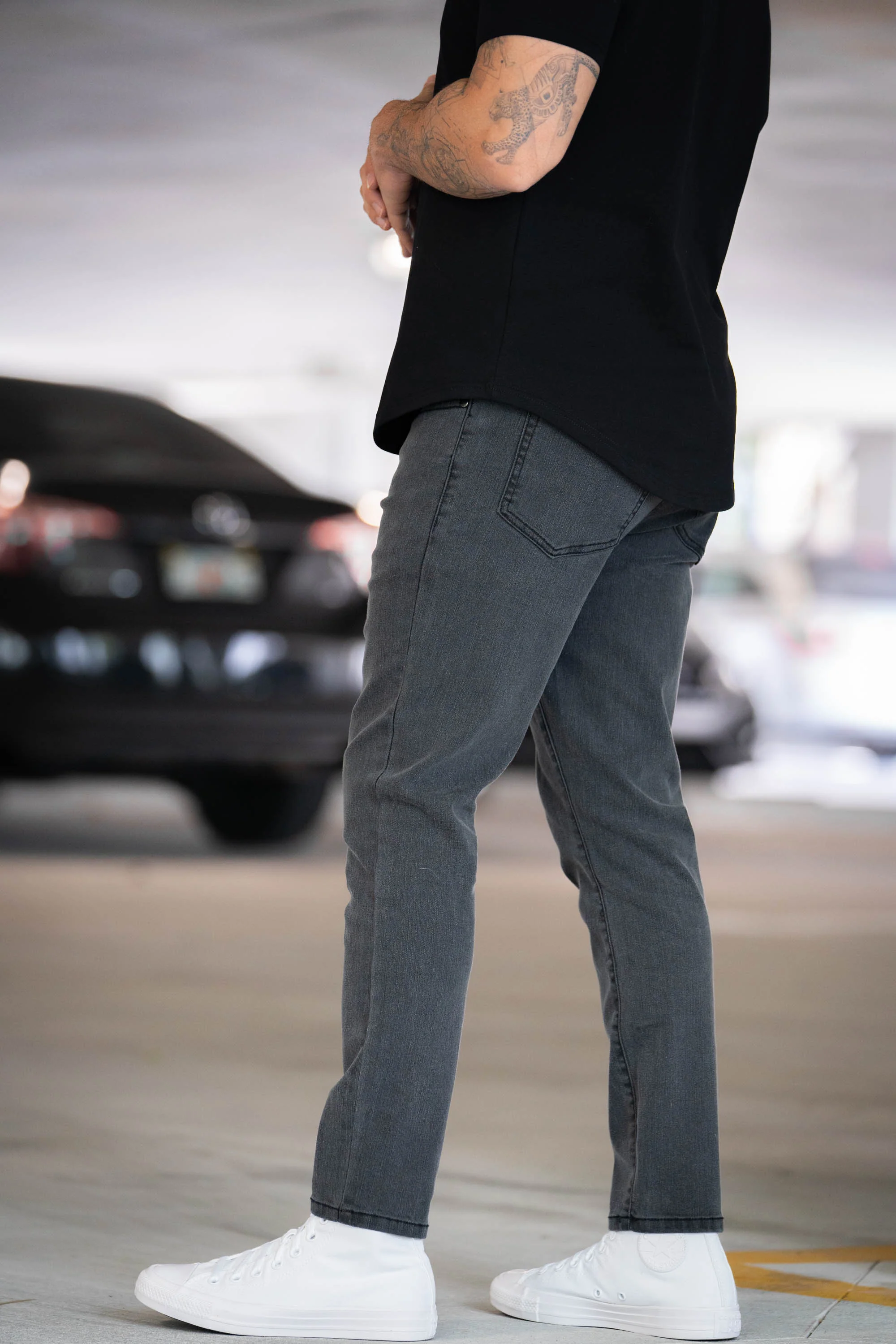 Core Extra Stretch Jeans Charcoal - Image 3