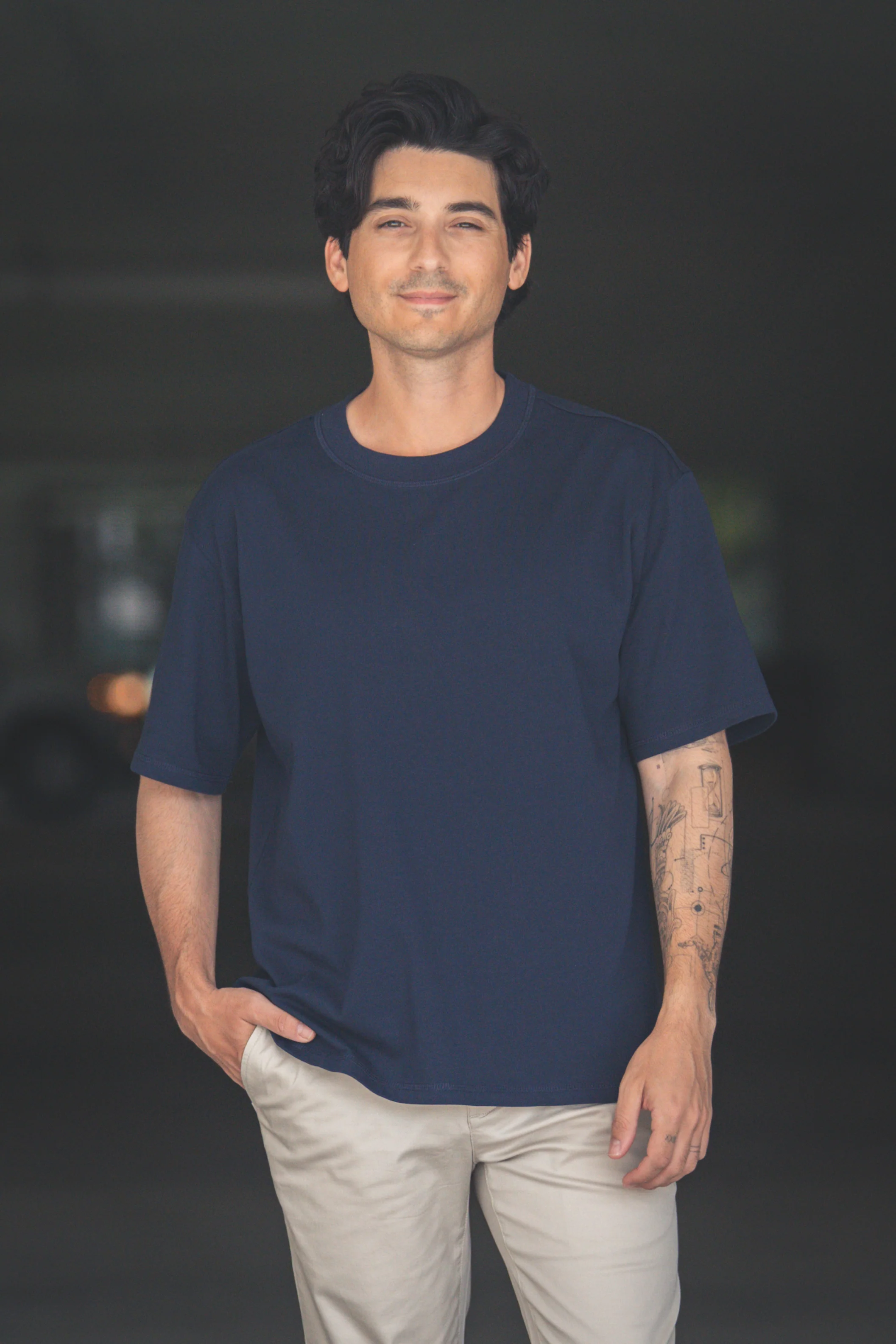 Core T-Shirt Loose Fit Navy - Image 7