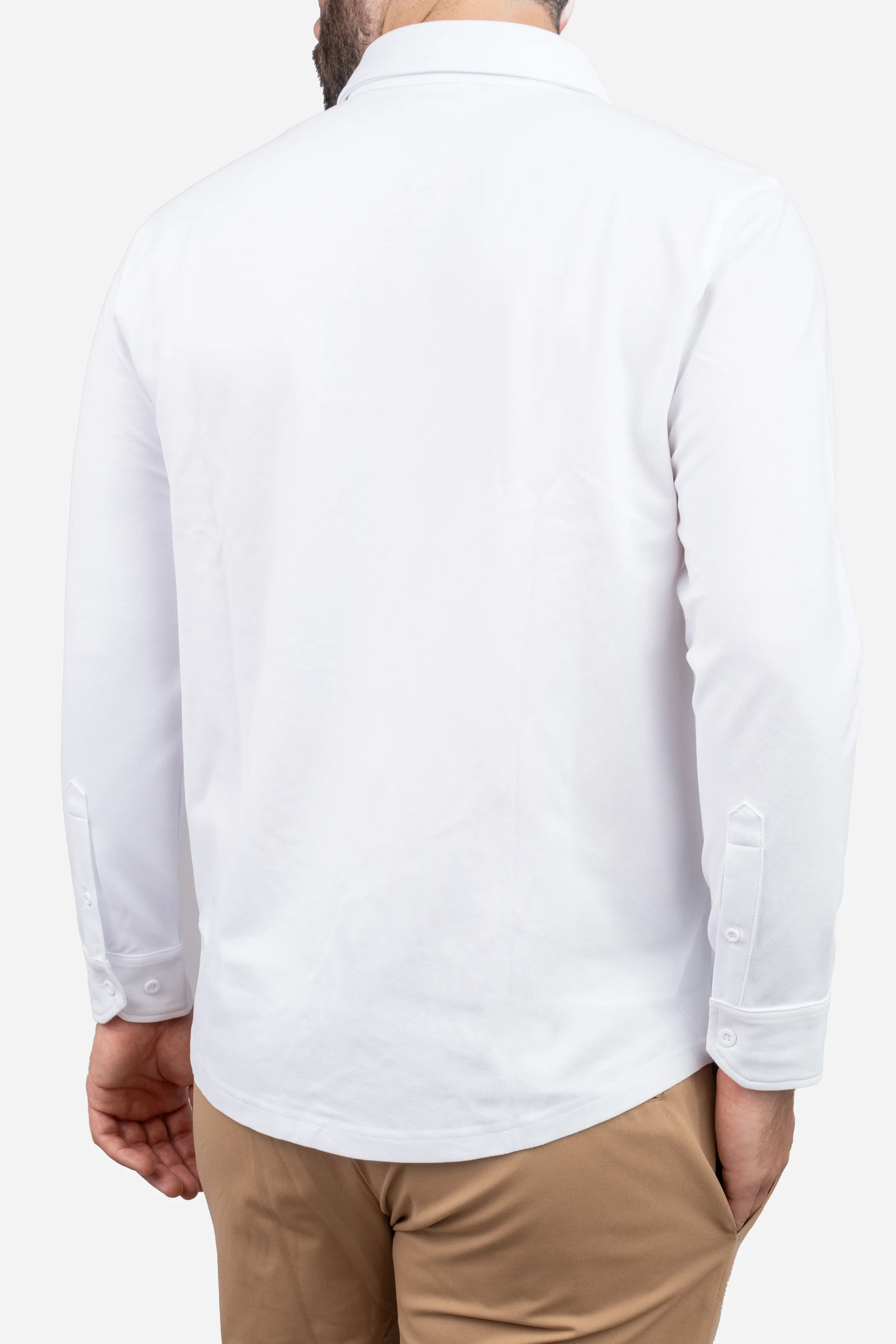 Performance Pique Button Down Shirt White - Image 14