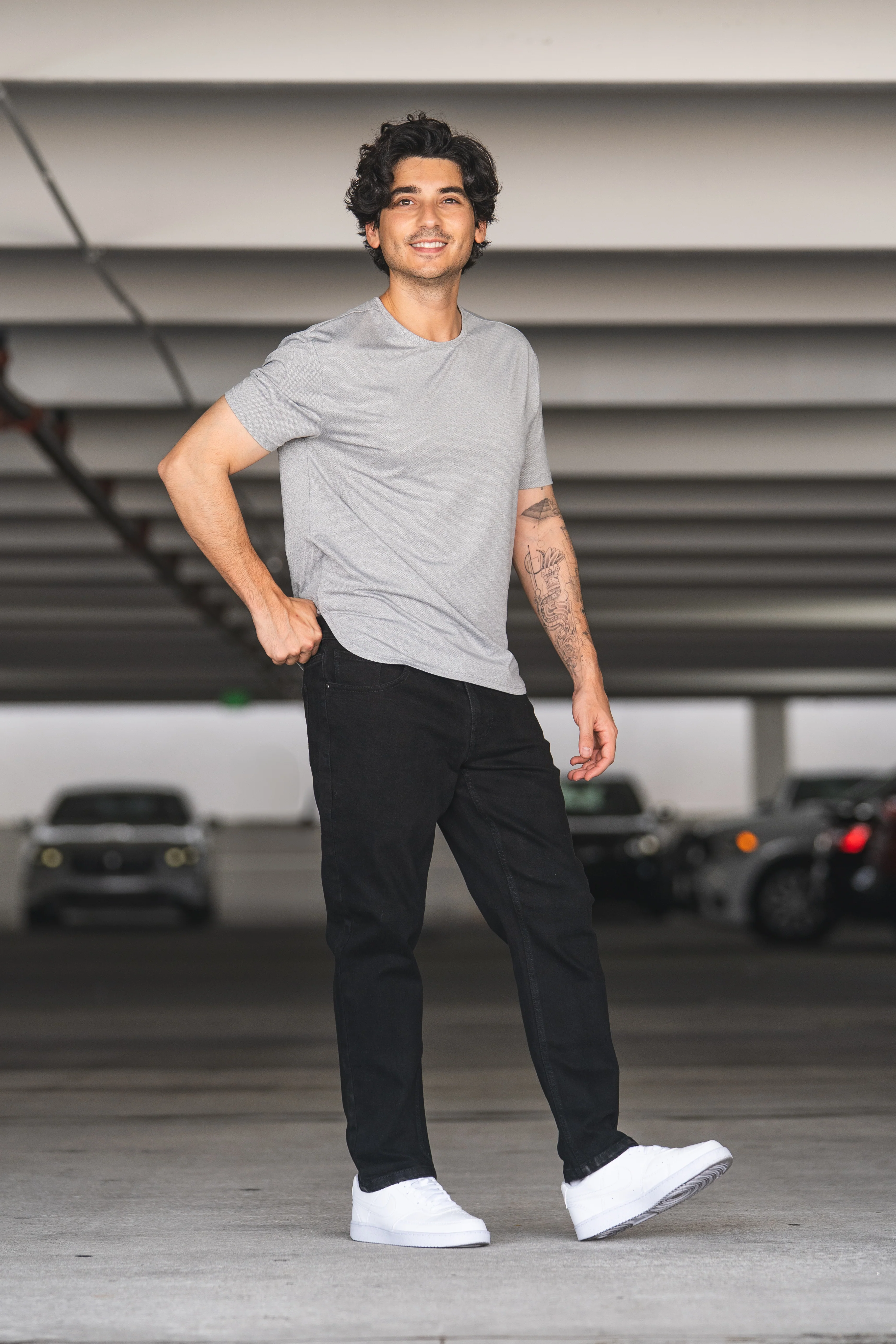 Straight Fit Stretch Jeans Black - Image 10