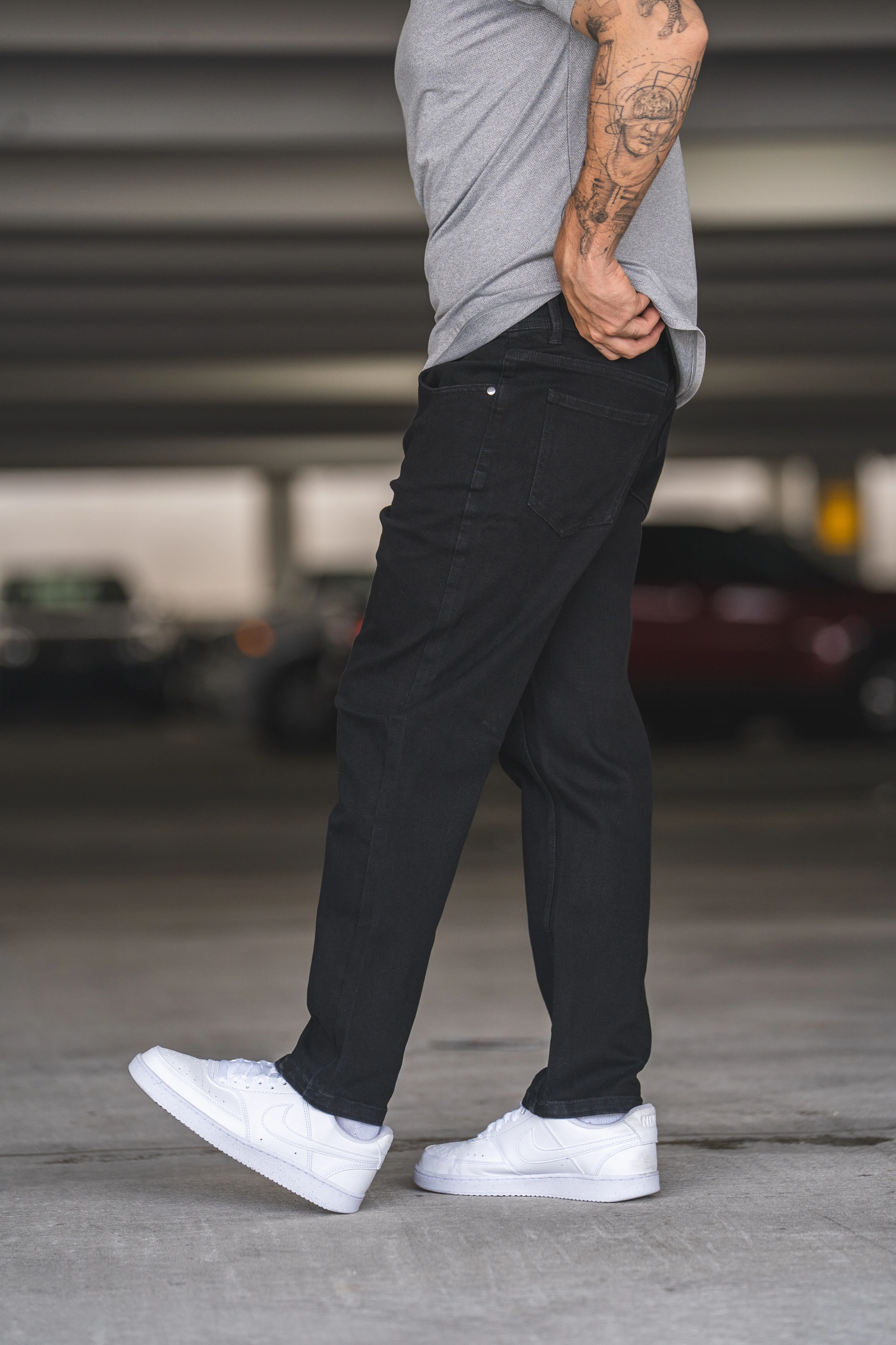 Straight Fit Stretch Jeans Black - Image 12
