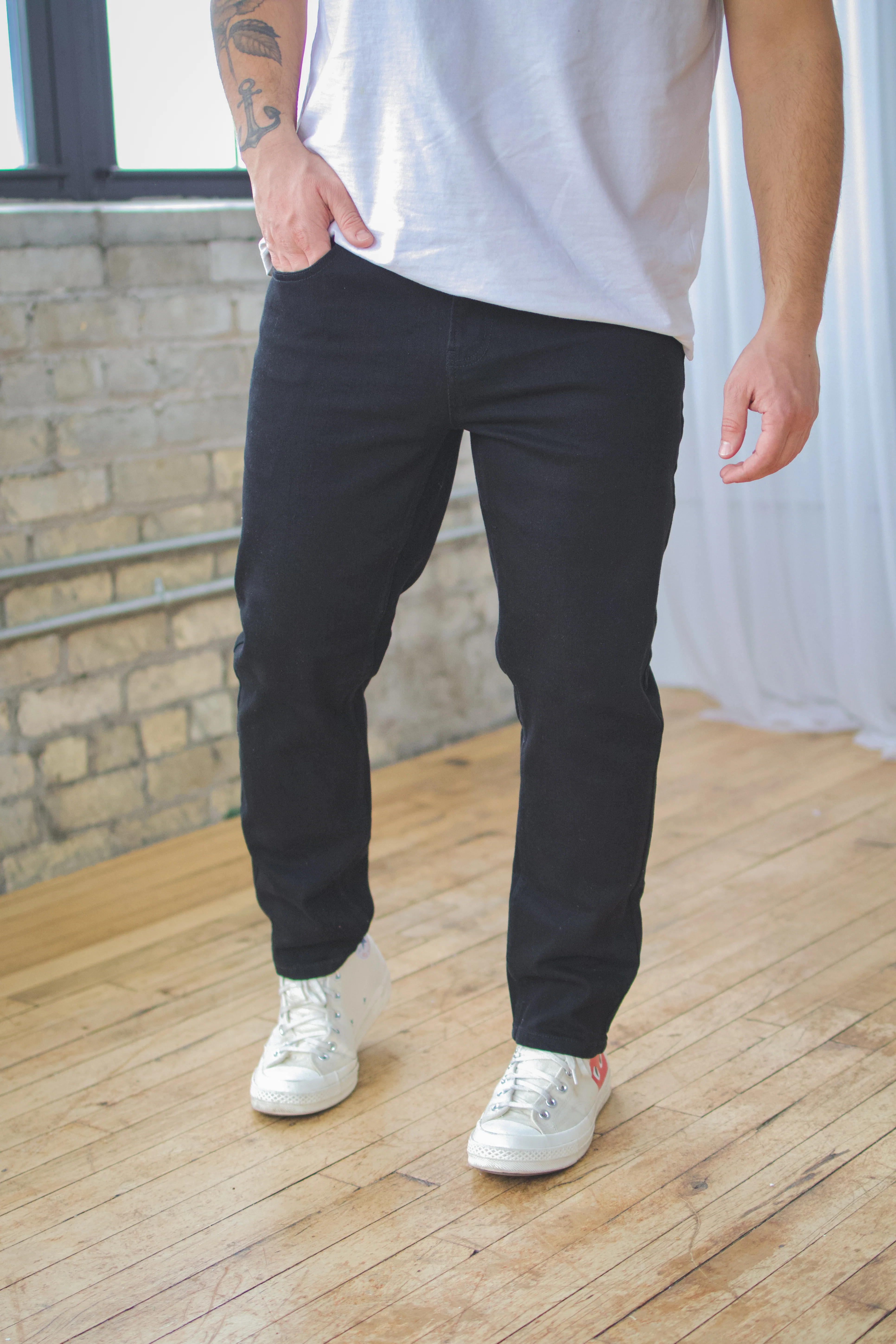 Straight Fit Stretch Jeans Black - Image 18