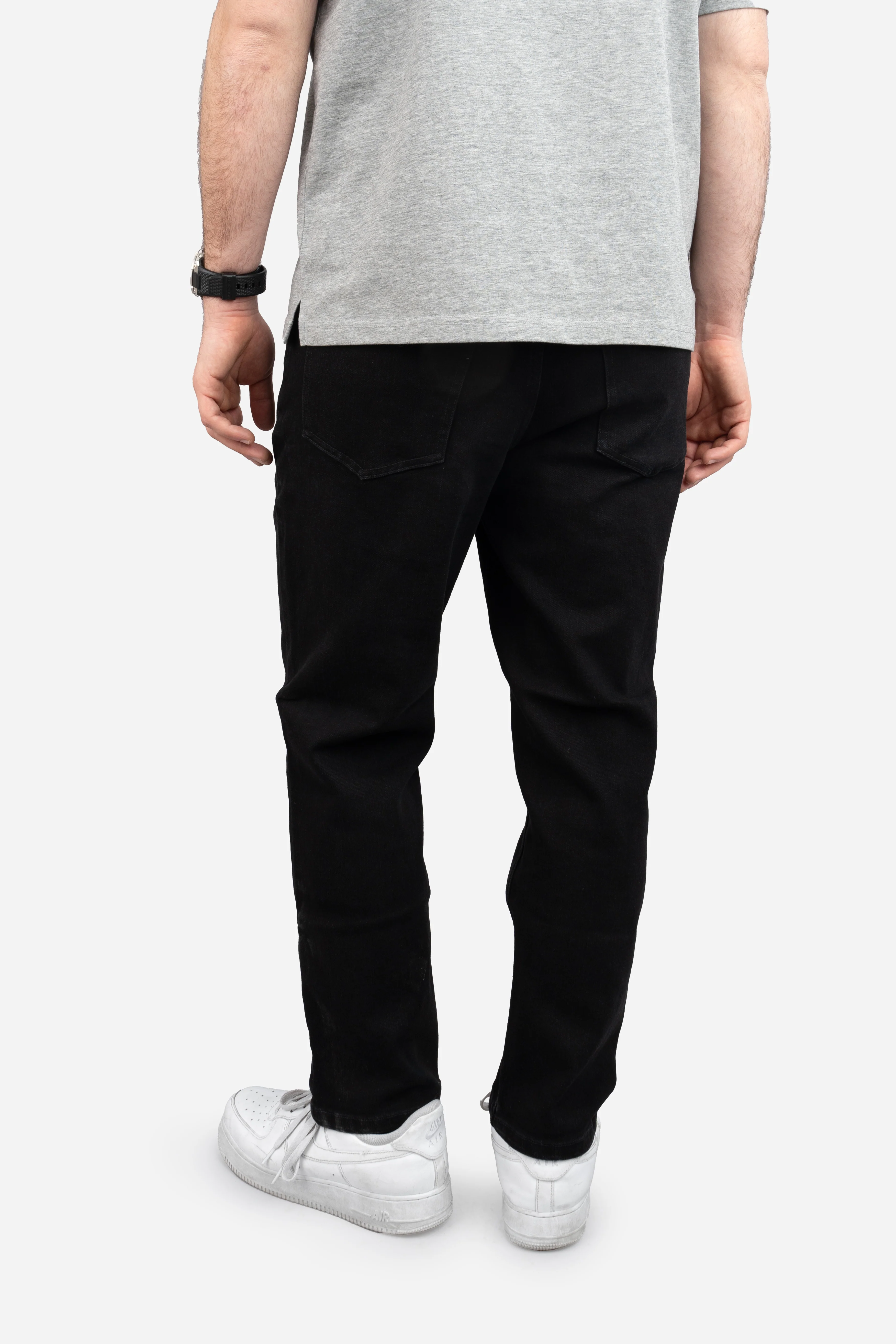 Straight Fit Stretch Jeans Black - Image 19