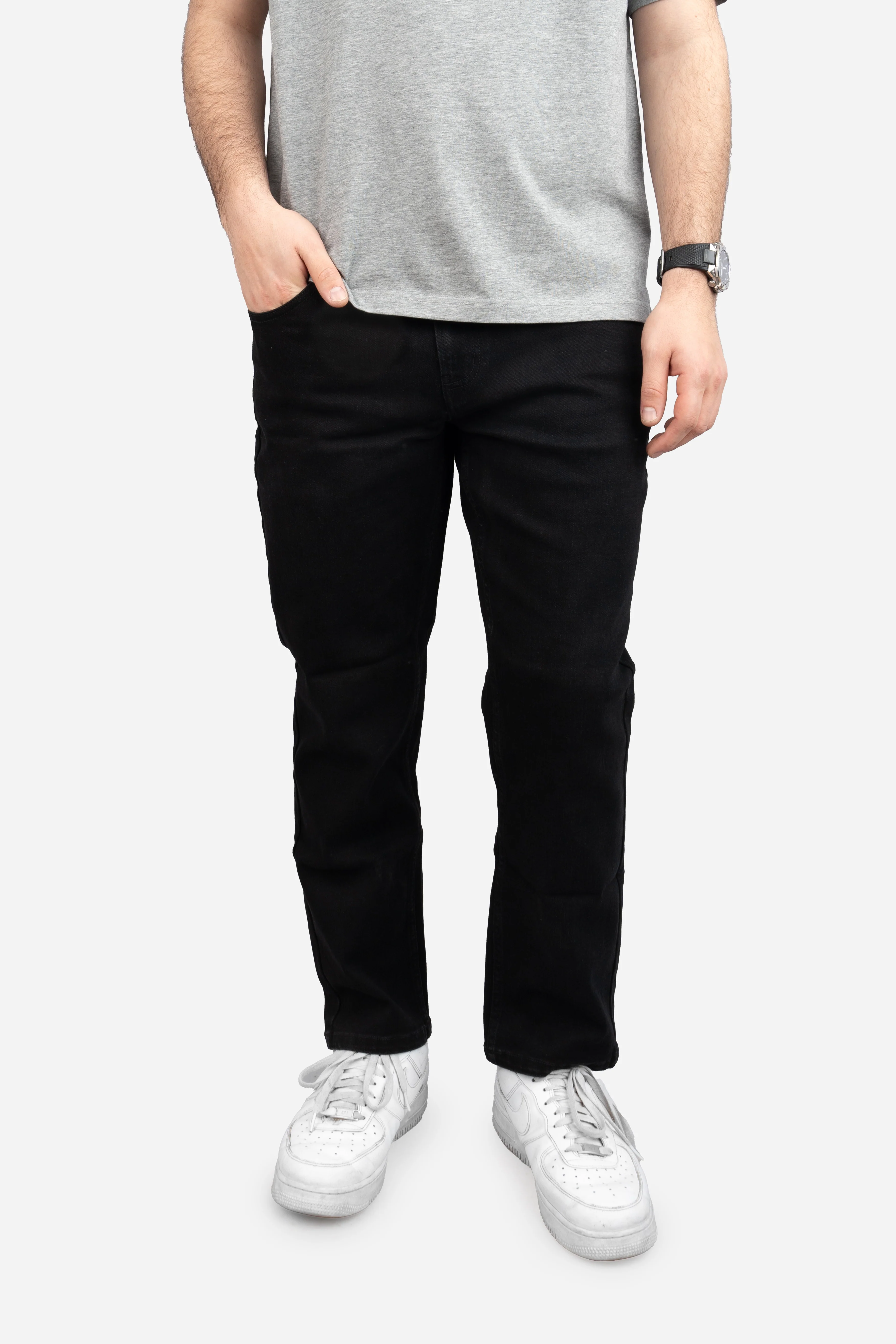 Straight Fit Stretch Jeans Black - Image 21