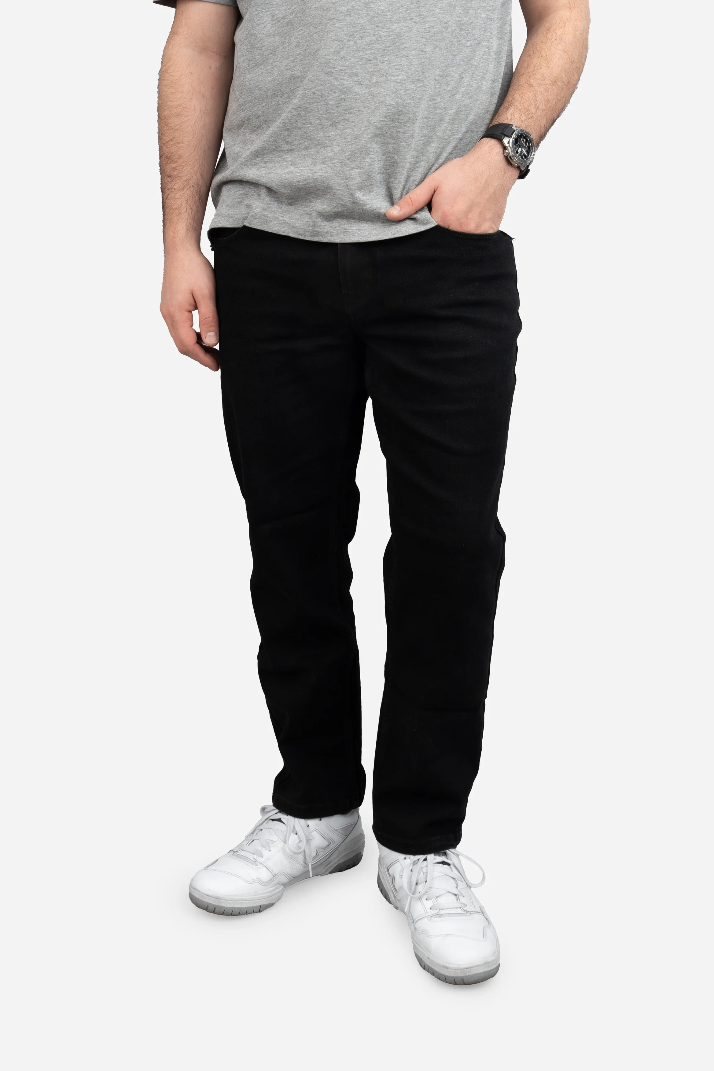 Straight Fit Stretch Jeans Black - Image 23