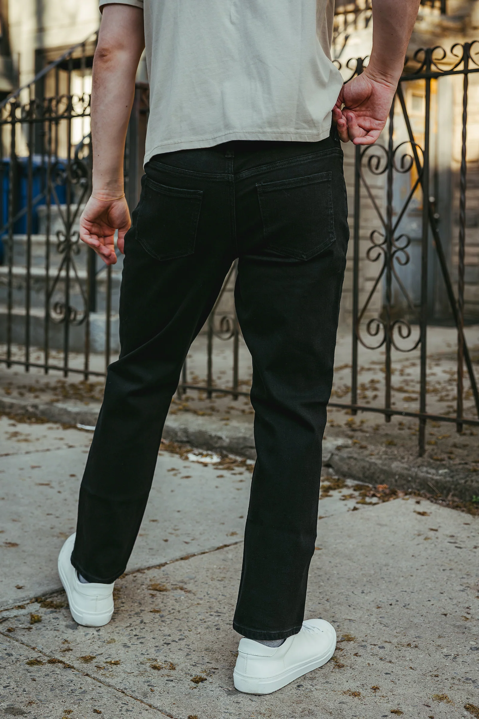 Straight Fit Stretch Jeans Black - Image 4