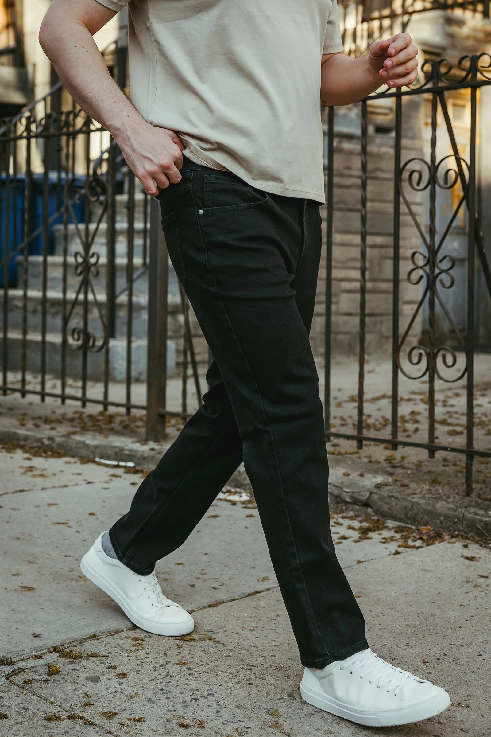 Straight Fit Stretch Jeans Black - Image 5