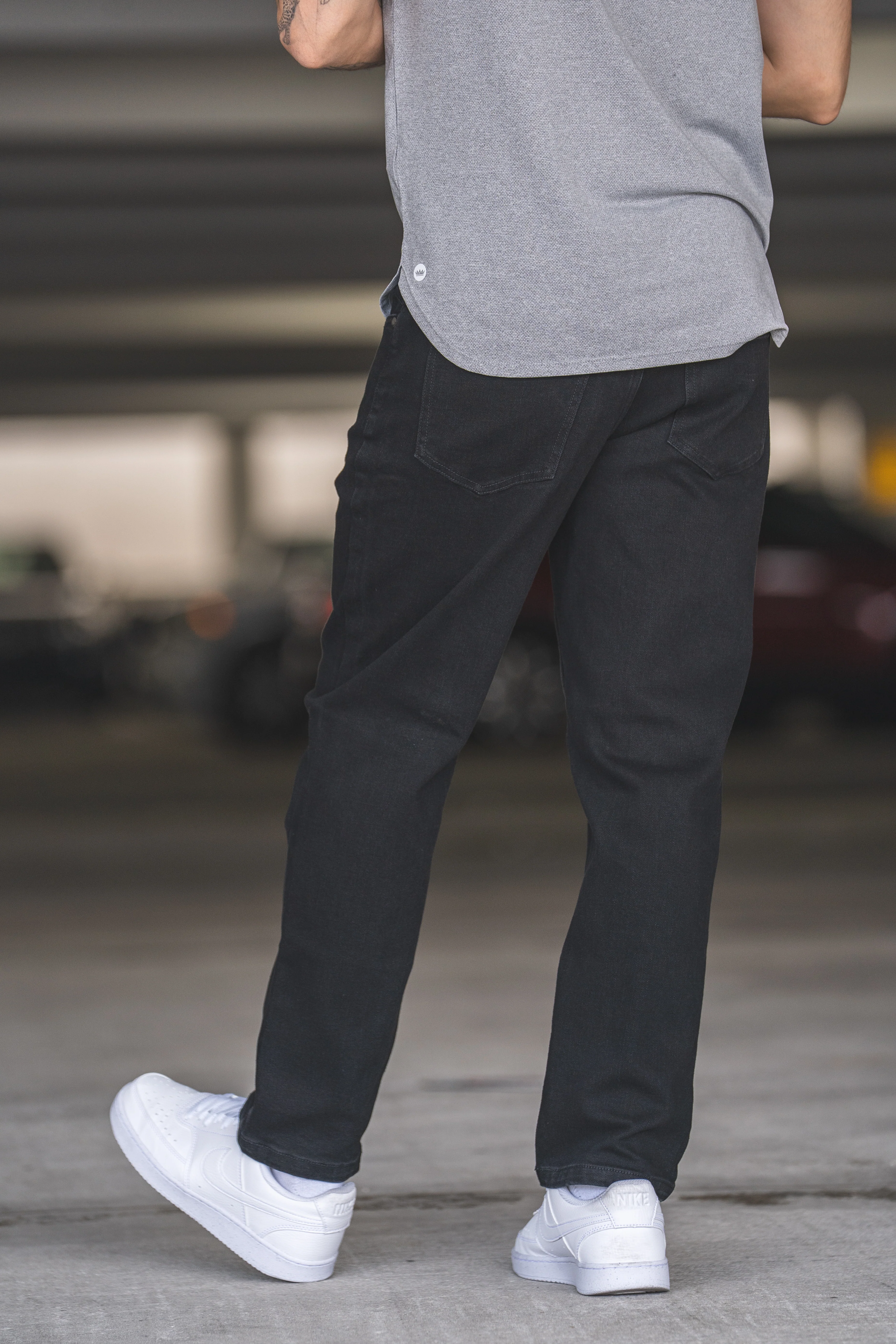 Straight Fit Stretch Jeans Black - Image 9