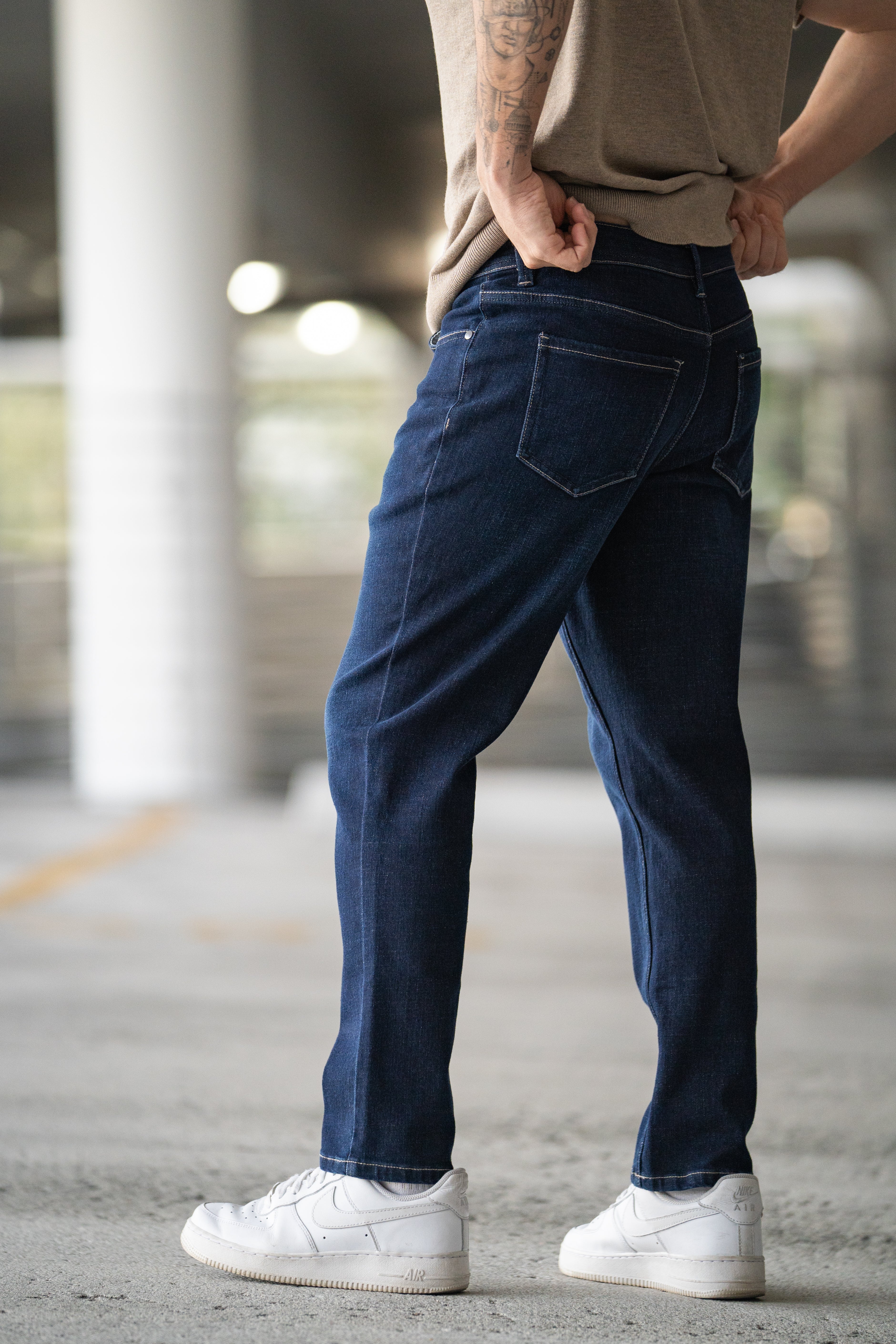 Straight Fit Stretch Jeans Dark Wash - Image 4