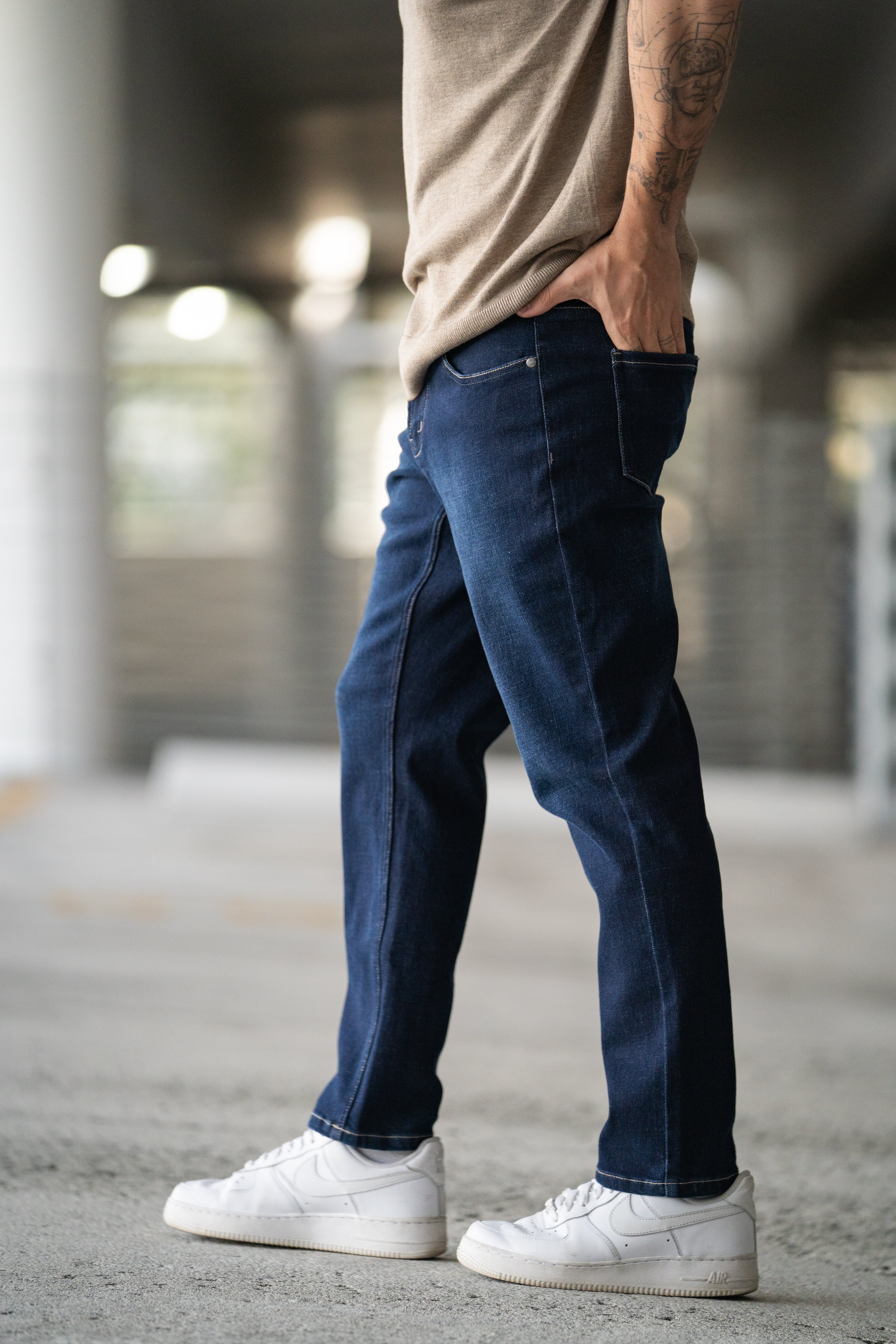 Straight Fit Stretch Jeans Dark Wash - Image 5