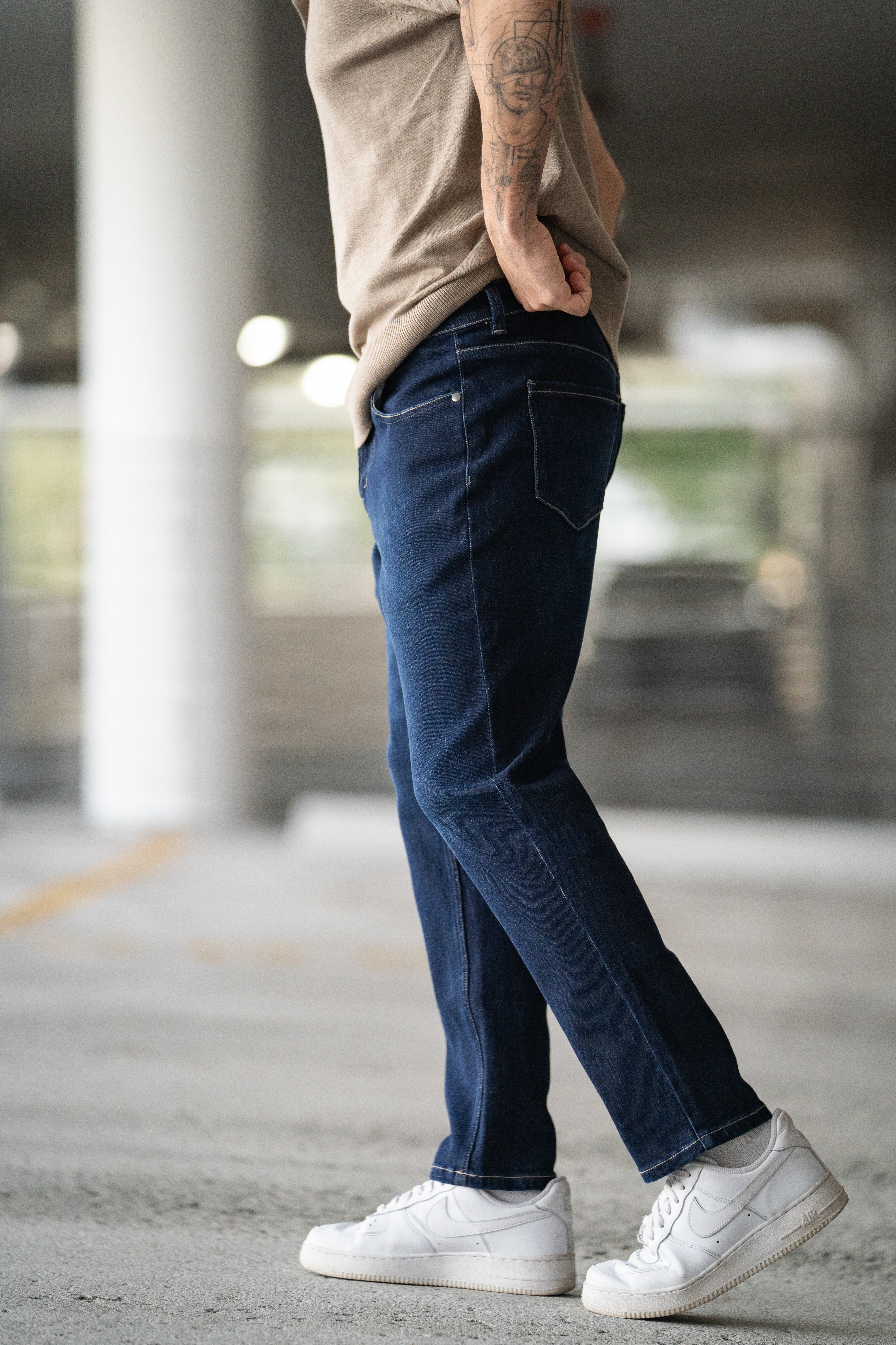 Straight Fit Stretch Jeans Dark Wash - Image 6