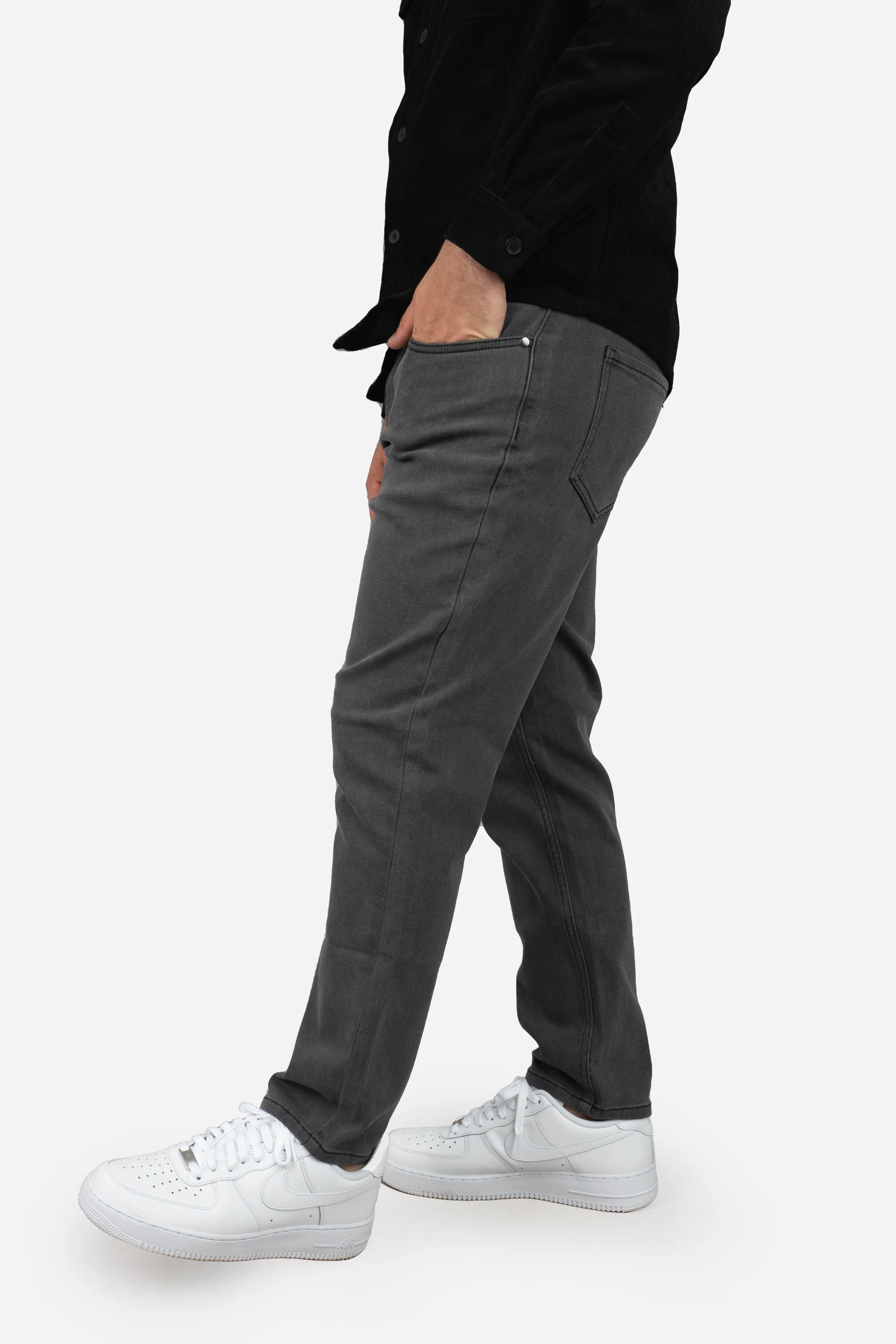 Straight Fit Stretch Jeans Gray - Image 11