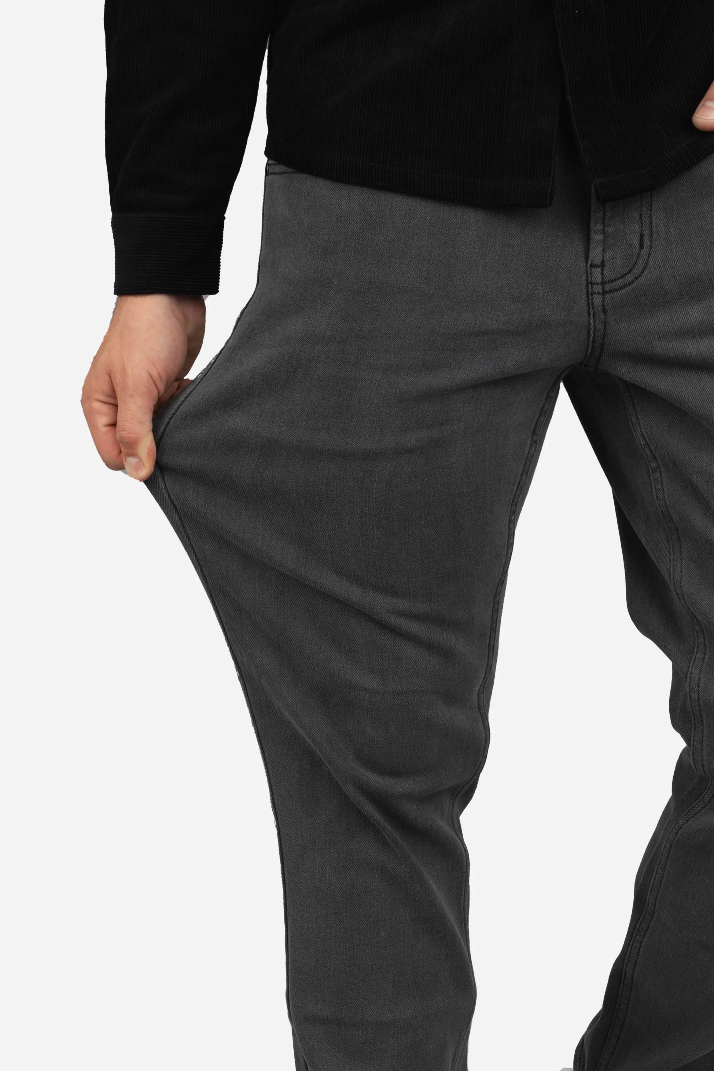 Straight Fit Stretch Jeans Gray - Image 12