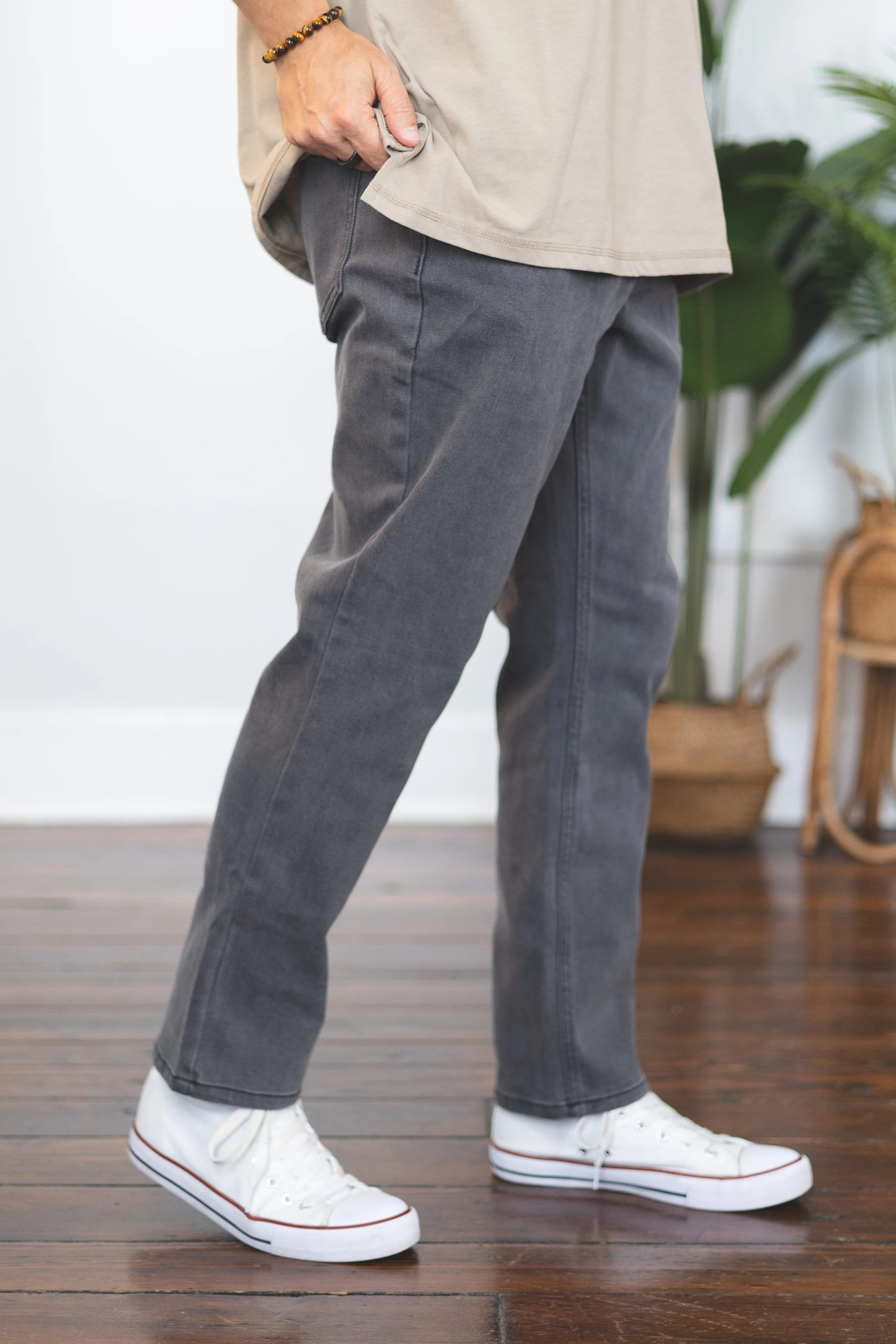 Straight Fit Stretch Jeans Gray - Image 15