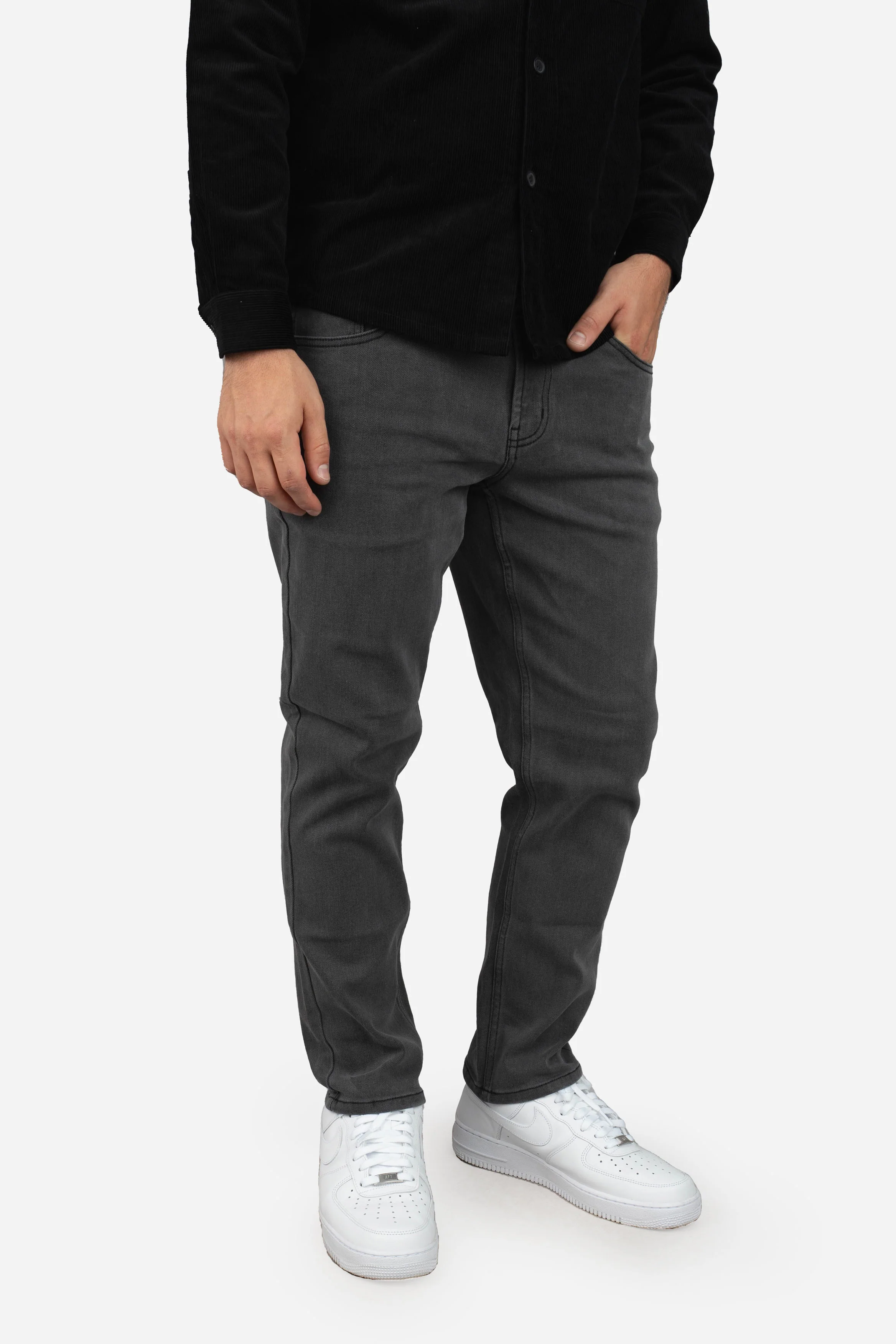 Straight Fit Stretch Jeans Gray - Image 19