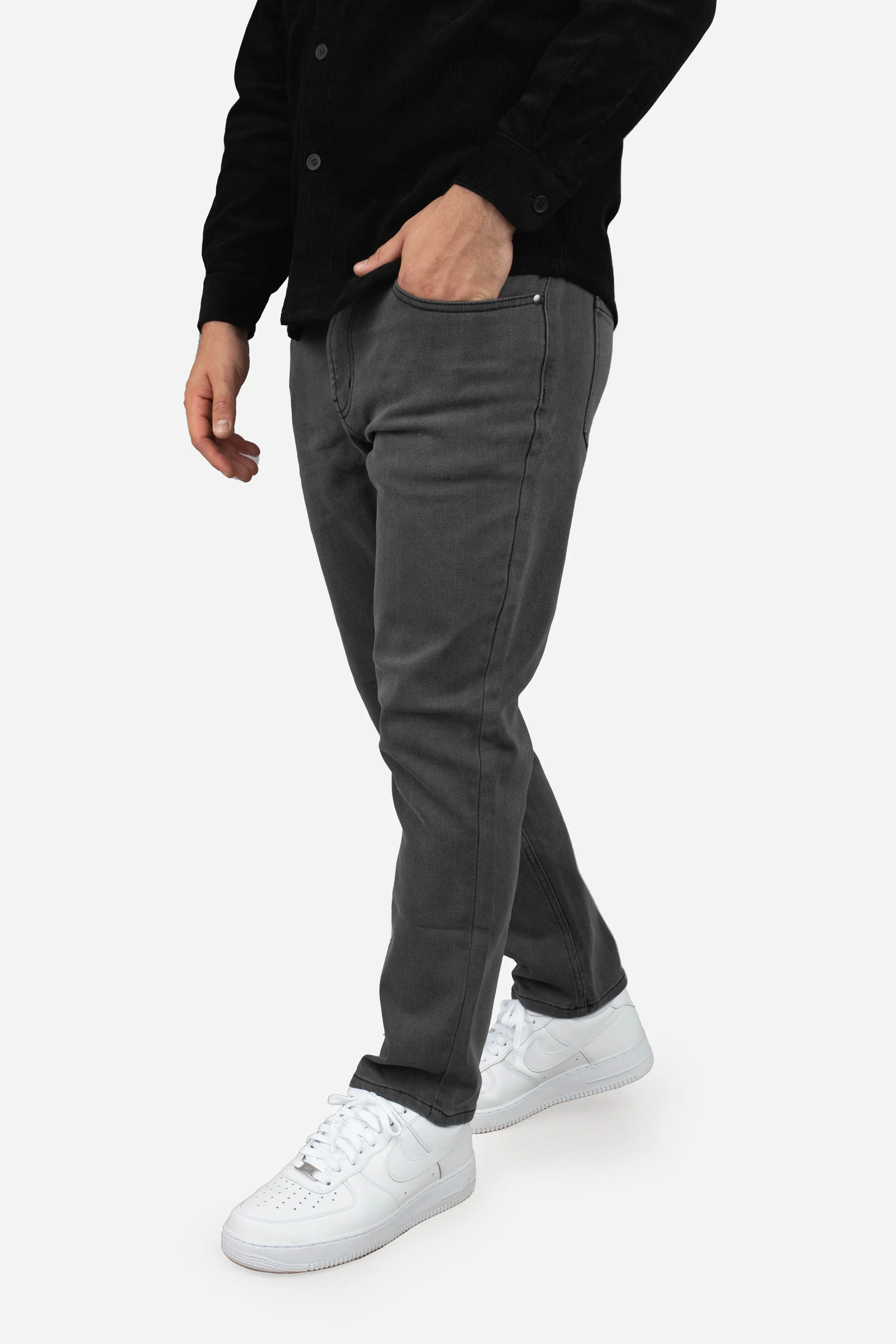 Straight Fit Stretch Jeans Gray - Image 20