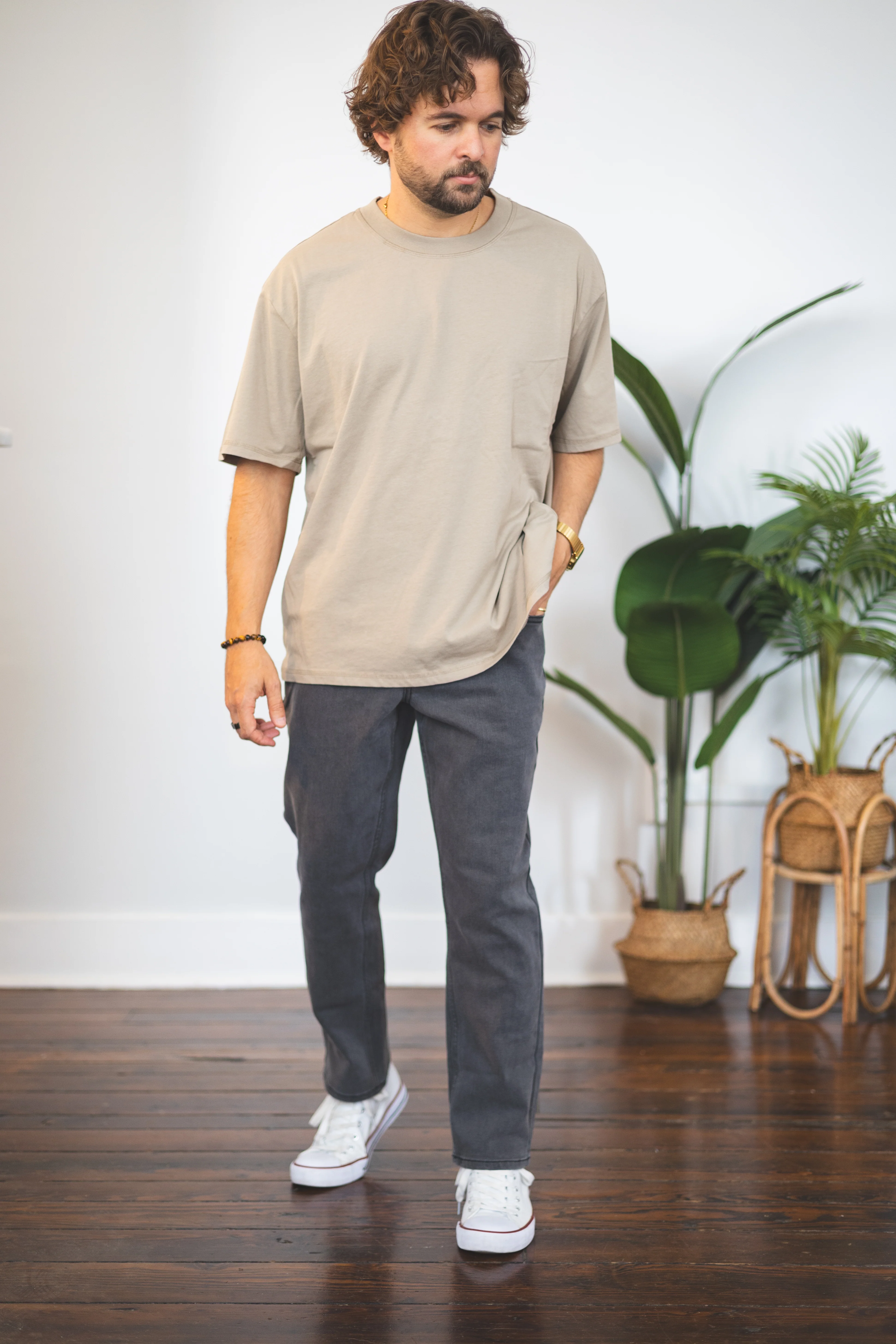Straight Fit Stretch Jeans Gray - Image 7