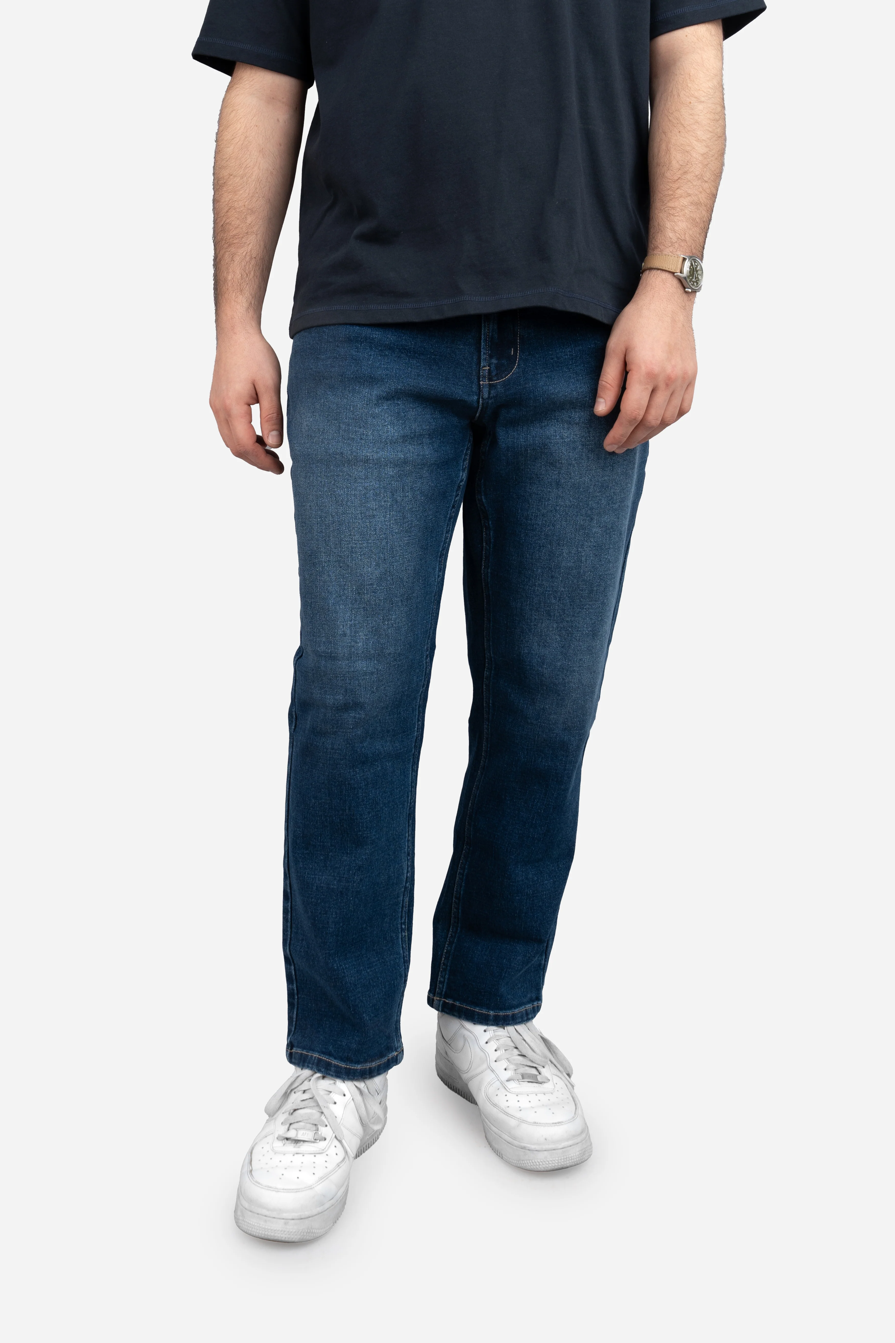 Straight Fit Stretch Jeans Medium Wash - Image 13