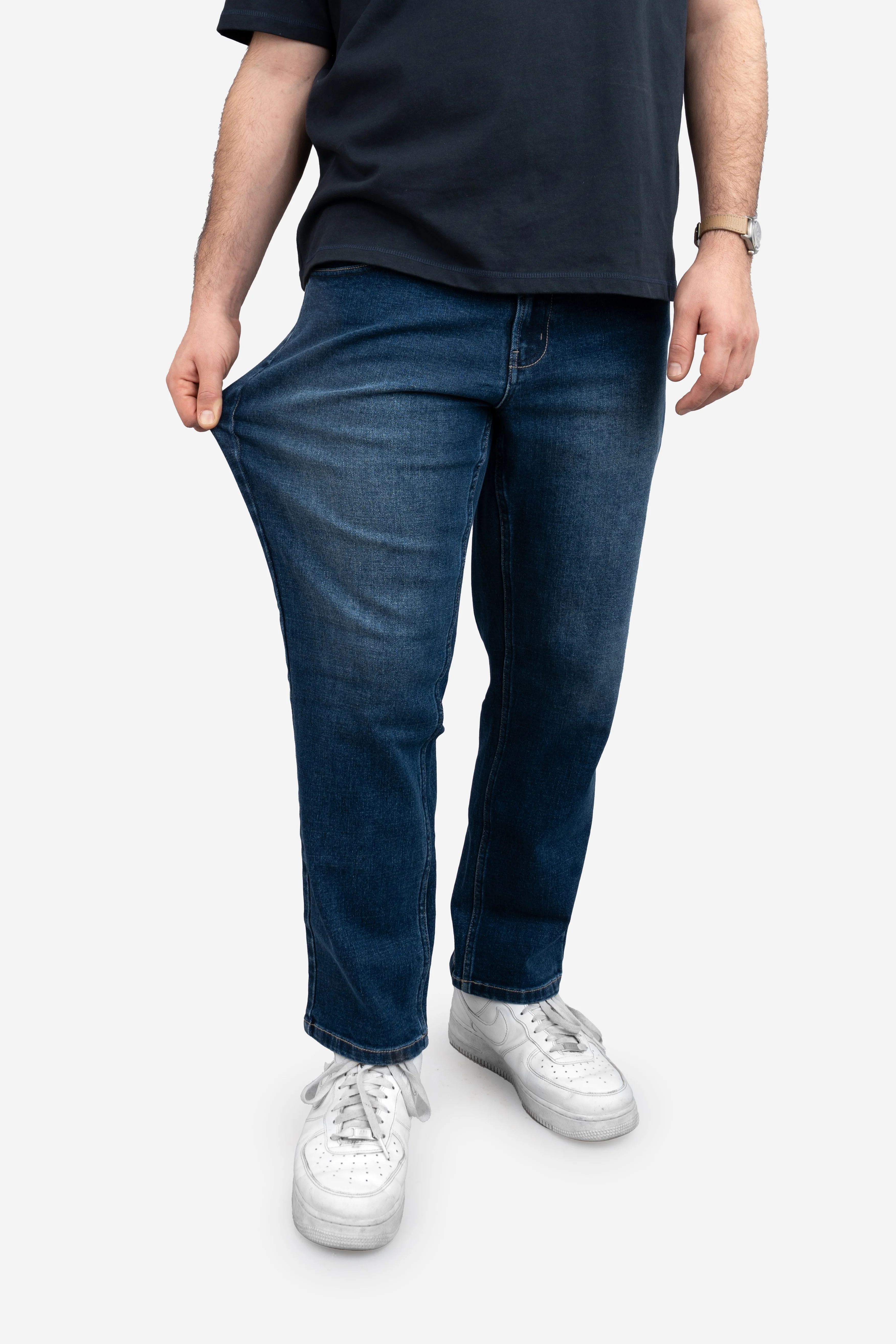 Straight Fit Stretch Jeans Medium Wash - Image 15