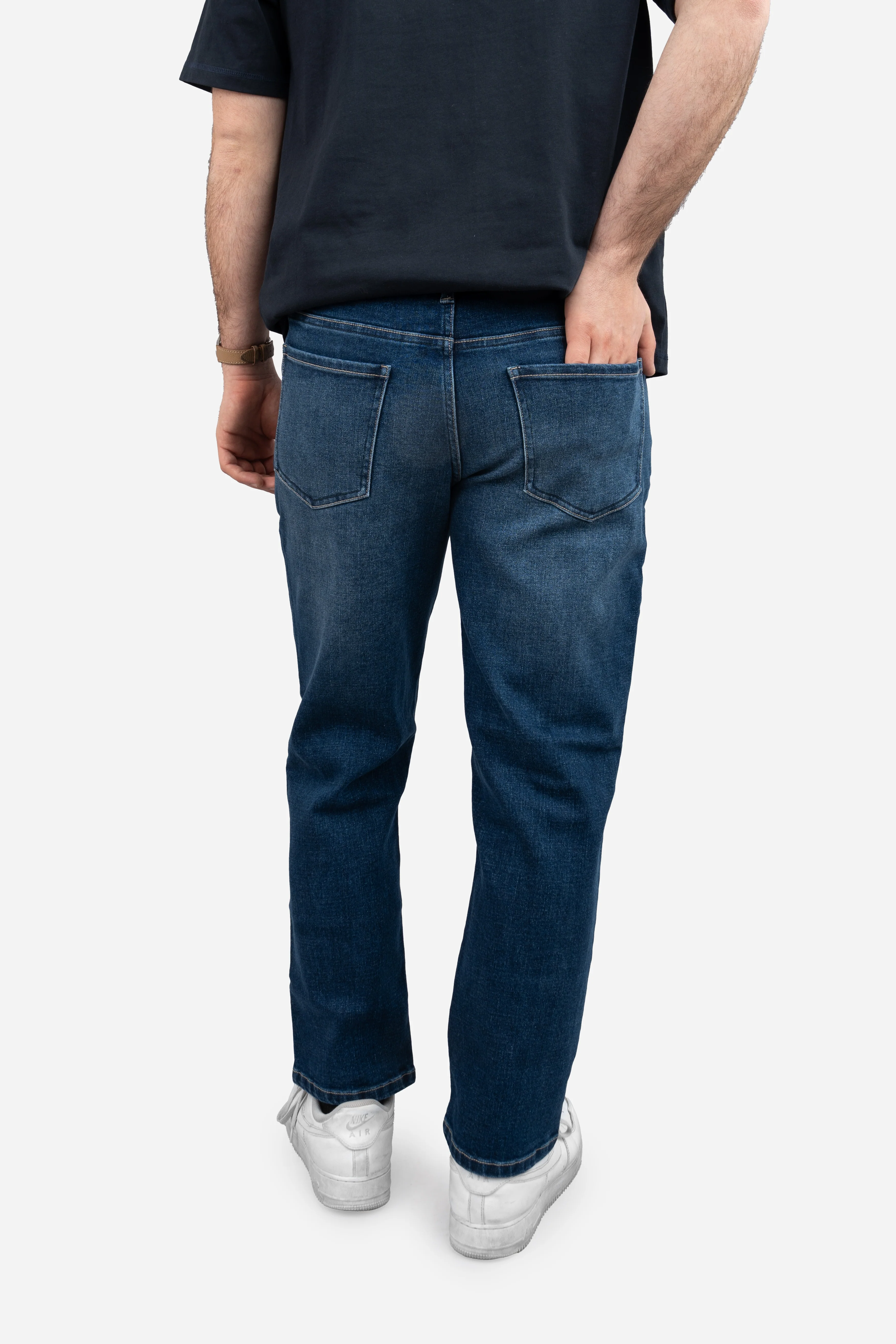 Straight Fit Stretch Jeans Medium Wash - Image 5