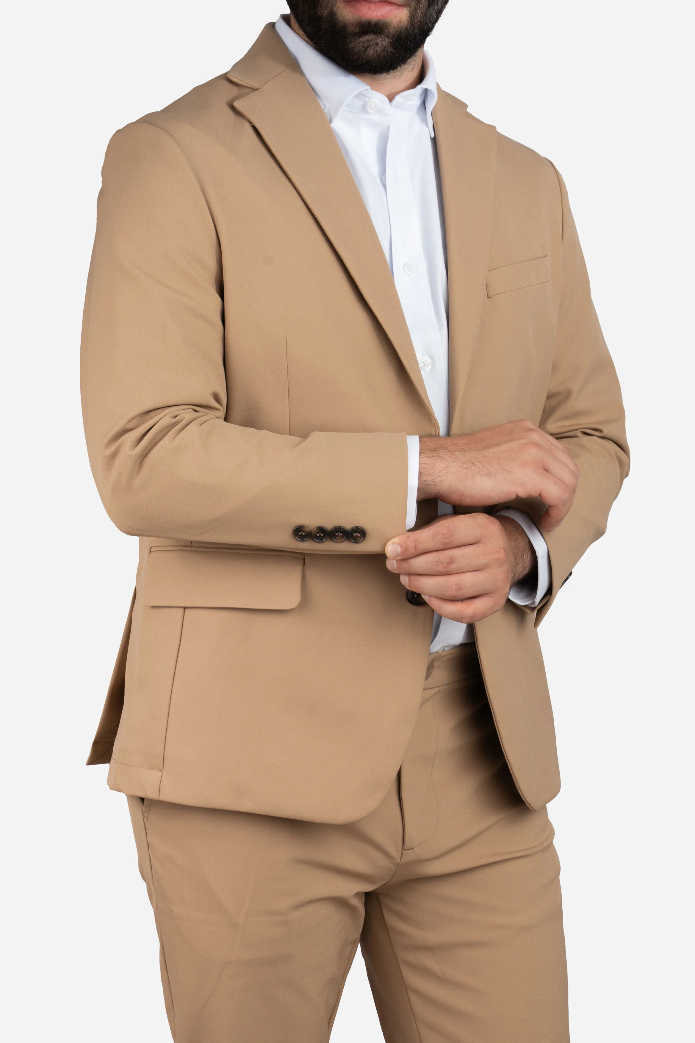 Super Stretch Suit Jacket Khaki - Image 3