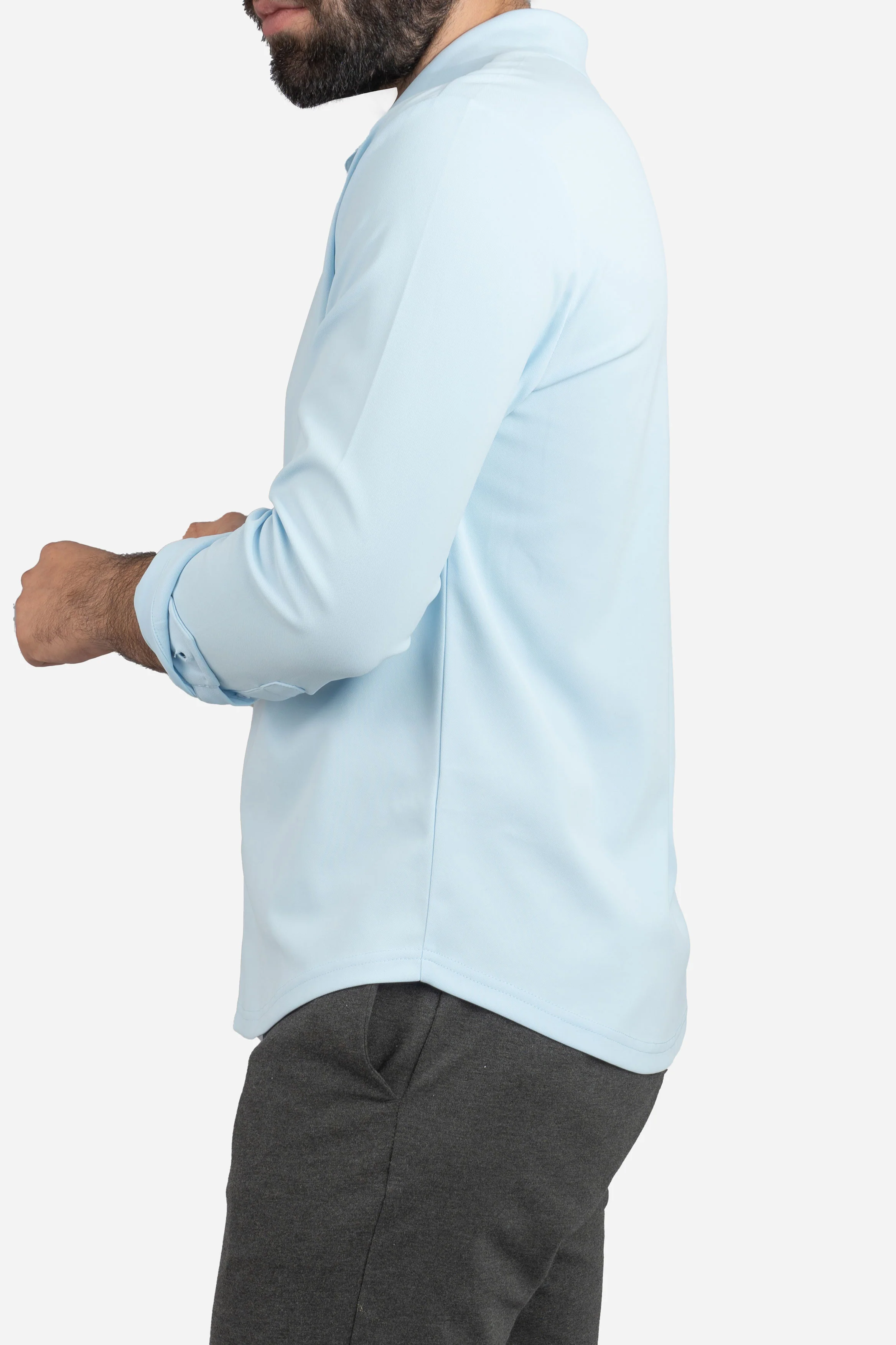Tech Button Down Shirt Light Blue - Image 4