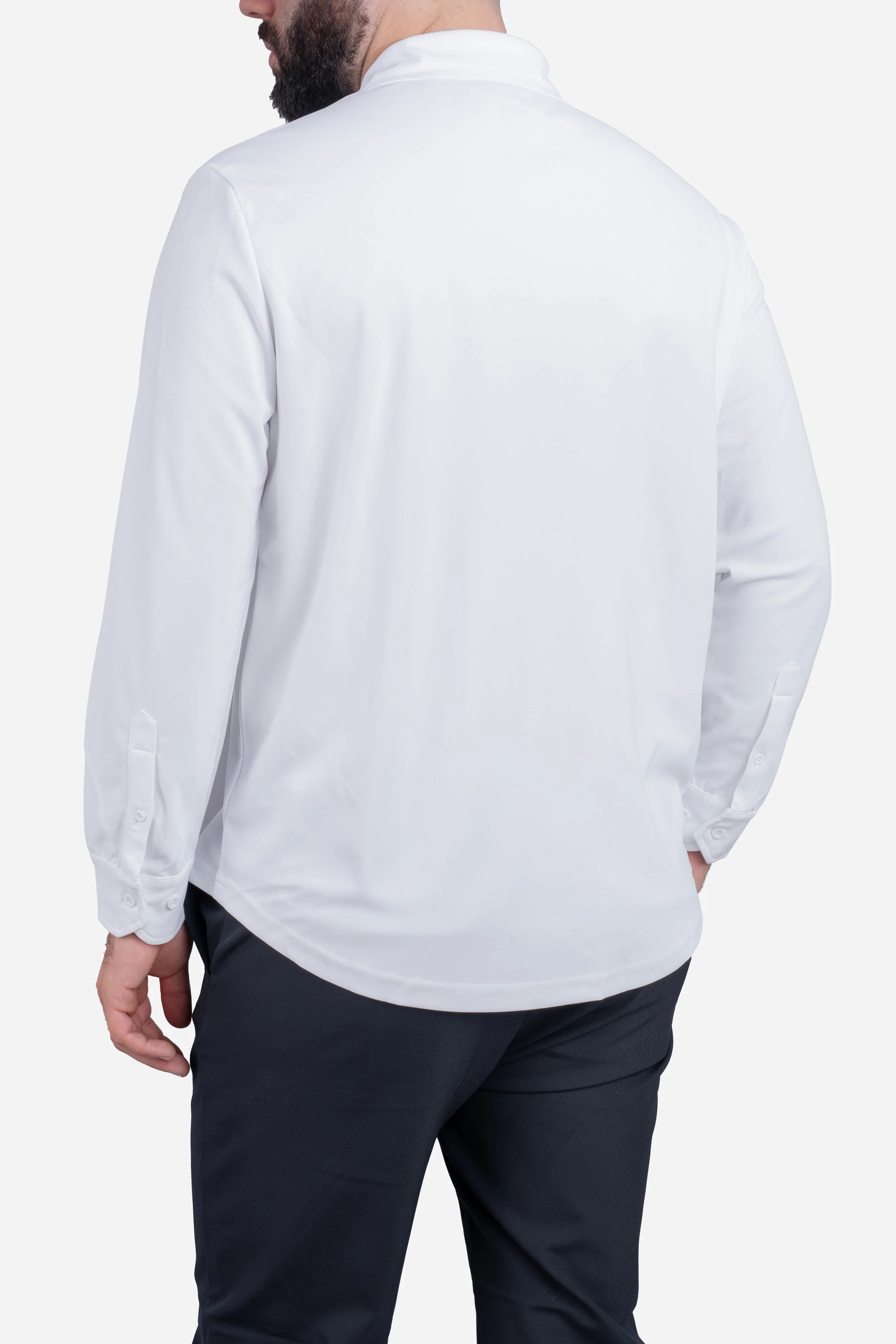 Tech Button Down Shirt White - Image 3